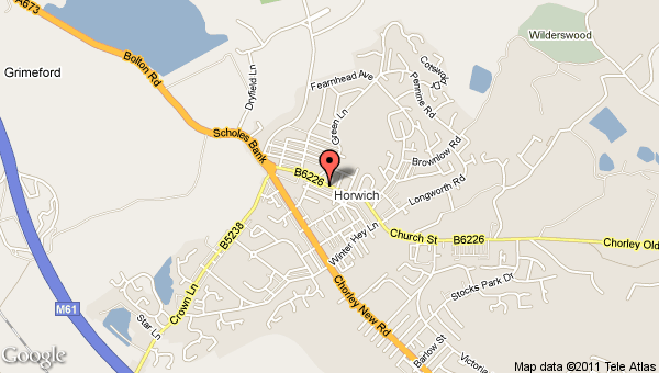 Map, Directions to Lee Lane Pet Shop, Horwich, Bolton